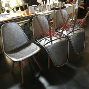 Furniture - Wooden Leg Metal Loft Chair    4sold by Ann A Blake