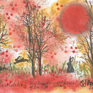 Rabbits at West Beach Woods 1/24 by Samantha Jane Anderson, Image 1.
