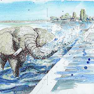 Elefant an der Zuger Seepromenade, 2026 by Martin Spillmann, Image 1.