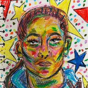 Representational Oil Pastel Portrait by Ashley Chesna, Image 1.