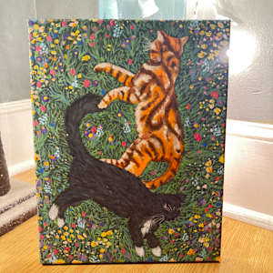 KitKat and Homer Pinterest Inspired Painting by Ashley Chesna, Image 1.