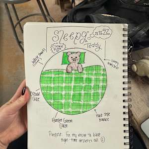 Sleepy Teddy Plate by Ashley Chesna, Image 4.