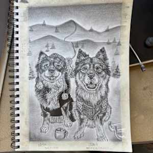 Dog Graphite Drawing Series by Ashley Chesna, Image 3.