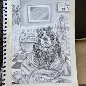 Dog Graphite Drawing Series by Ashley Chesna, Image 5.