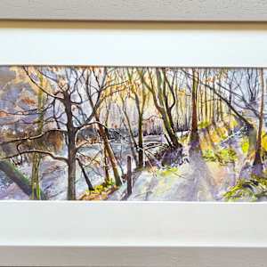Calderglen Walk by Julie Arbuckle  Image: Calderglen Walk - watercolour - Julie Arbuckle - Frame
