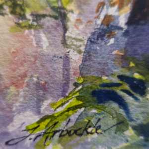 Calderglen Walk by Julie Arbuckle  Image: Calderglen Walk - watercolour - Julie Arbuckle