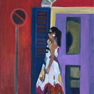 Woman in Flower Dress by Jo Reed, Image 1.