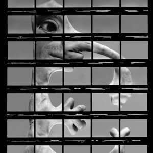 Contact sheet self-portrait by Karl Baden