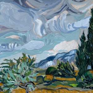 After van Gogh’s “Wheat Field with Cypresses”1889 by Susan Lynne Peters, Image 1.
