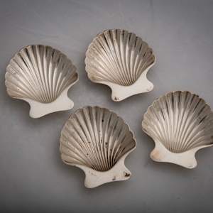 Untitled (Set of 4 Scallop Shell Shaped Dishes) by Artist Unknown 