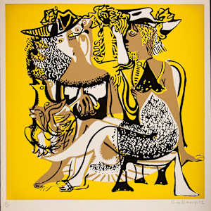 Untitled (Two Female with Two Birds) by de Almeida