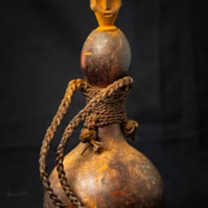 Untitled (Calabash Gourd from Kenya with Carved Human Head) by Artist Unknown