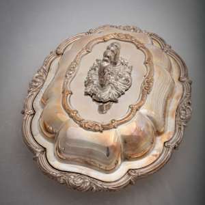 Untitled (Antique English Silver Covered Entree Serving Dishes) by Artist Unknown 