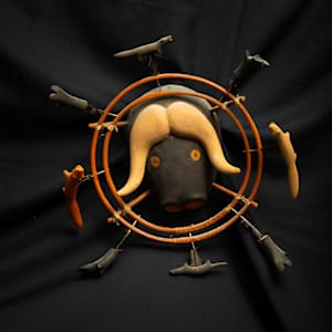Untitled (Eskimo Wood Carved Mask) by Artist Unknown 