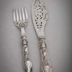 Untitled (Silver Fish Servers) by Artist Unknown 