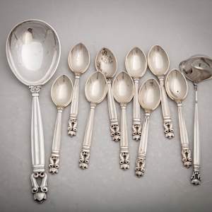 Untitled (Georg Jensen Sterling Silver Serving Pieces) by Artist Unknown 