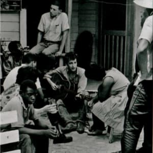 Bob Dylan behind the SNCC office. Greenwood, Mississippi. 1963. by Danny Lyon