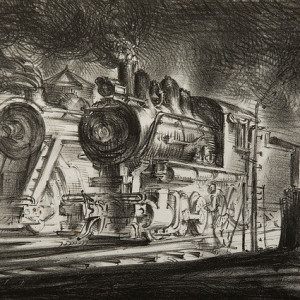 Switch Engines, Erie Yards, Jersey City by Reginald Marsh