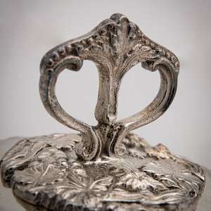 Untitled (Antique Round Footed English Lidded Silver Muffin Dish) by Artist Unknown 