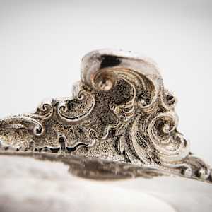 Untitled (Antique Round Footed English Lidded Silver Muffin Dish) by Artist Unknown 
