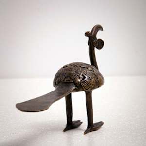 Untitled (Ashanti-Dogon Bronze Sculpture of a Peacock) by Artist Unknown 
