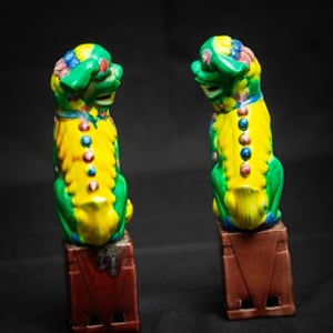 Untitled (Antique Chinese Sancai Foo Dogs) by Artist Unknown 