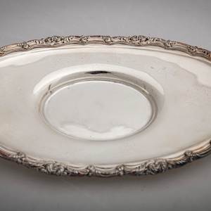 Untitled (Antique English Silver sauce Boat w/a Matching Tray) by Artist Unknown 