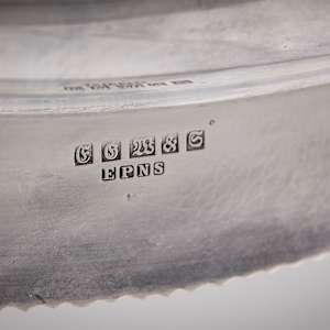 Untitled (Antique English Silver sauce Boat w/a Matching Tray) by Artist Unknown 