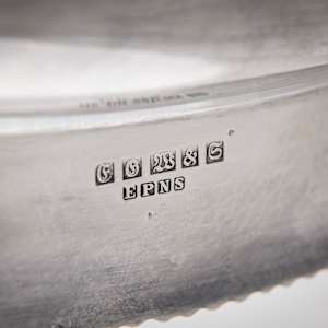 Untitled (Antique English Silver sauce Boat w/a Matching Tray) by Artist Unknown 
