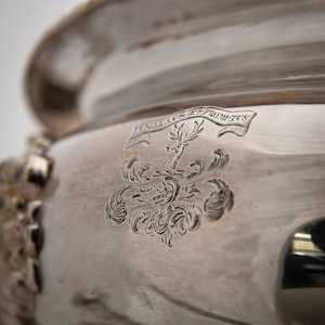 Untitled (Antique Oval Footed English Lidded Silver Sauce Bowl) by Artist Unknown, Image 3.