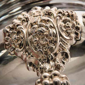 Untitled (Antique Oval Footed English Lidded Silver Sauce Bowl) by Artist Unknown, Image 6.