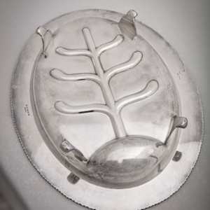 Untitled (Vintage Gadroon Silver Well and Tree Platter) by Artist Unknown, Image 6.