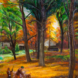 View of Crow House with Figures, Autumn by Henry Varnum Poor