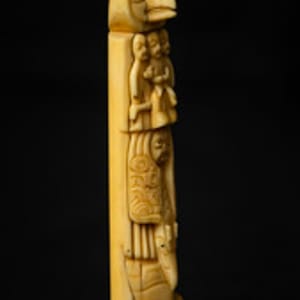Untitled (Walrus Tusk Totem Pole) by Artist Unknown 