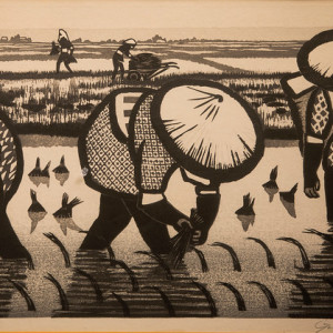 Rice Planters or Rice Fields by Gihachiro Okuyama 