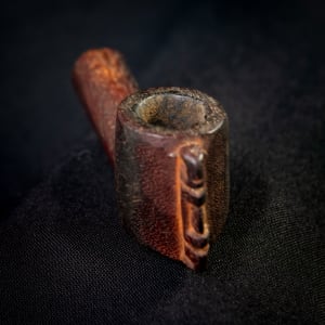 Untitled (Wood Carved Pipe with a Male Fetish Figure of the Dogon People) by Artist Unknown 