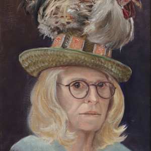 Self Portrait with Chicken Hat by Pamela Larsson Toscher, Image 1.
