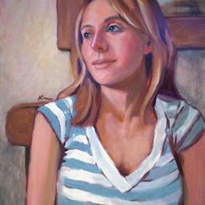 Lisa in Striped Shirt by Kimberly Scott, Image 1.