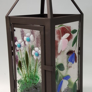 Lantern with Botanical Panels, Large by Kathy Kollenburn