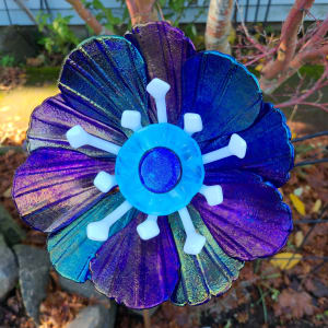 Garden Flower-Blue Irid with White, Light Blue Center