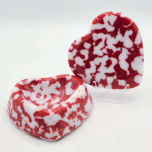 Heart Glass Box-Red/White by Kathy Kollenburn 