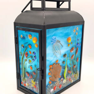 Lantern with Undersea Scenes by Kathy Kollenburn 