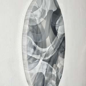 A Soft Unfolding by Jennifer Haley  Image: A Soft Unfolding by Jennifer Haley is a layered resin sculpture that brings soft luminosity and calm into any room. The drifting silver tones and dimensional surfaces create a sense of gentle expansion, transforming a space with elegance and ease. A perfect addition to modern interiors that appreciate depth, movement and elevated energy.