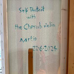 Self Portrait with the Cherub Violin by Martin Briggs 