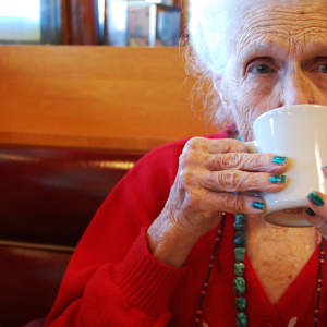 Ms. Ervin at Miss Flo's Diner by GB Woolf, Image 1.