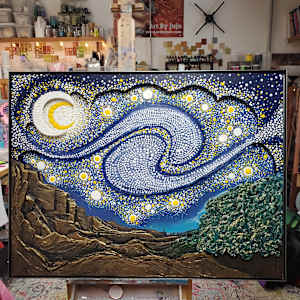 "Starry Night, the view from the asylum" by Juju Bartush, Image 6.
