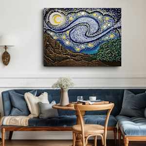 "Starry Night, the view from the asylum" by Juju Bartush, Image 3.