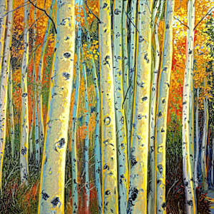 Aspen Abstract 1 & 2 by Schaefer/Miles Fine Art Inc. Kevin D. Miles & Wendy Sue Schaefer-Miles  Image: Aspen Abstract ( Left Panel )