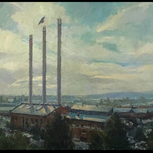 Old Mill Smoke Stacks by Donald Yatomi