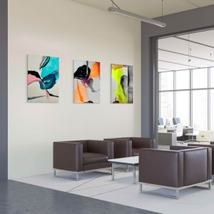 Curious Perspectives 9 by Victoria Johns Art  Image: Curious Perspectives 9  8 & 7 in an office interior setting